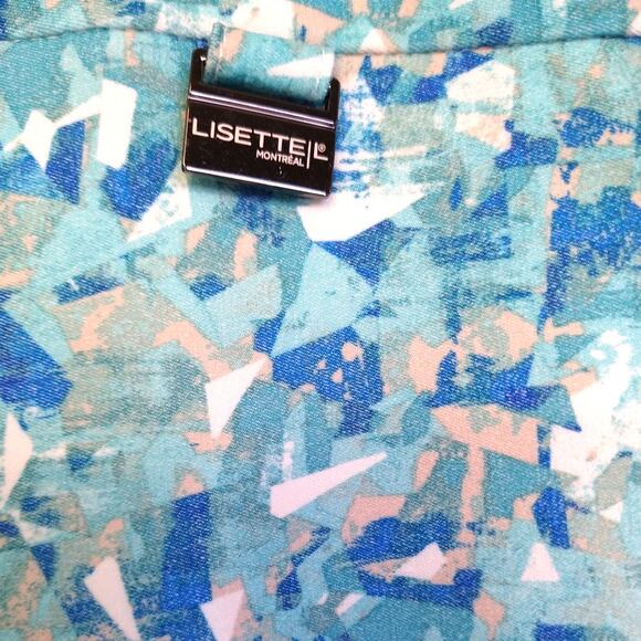 Lisette L Montreal Pull-On Pants Size 6 Blue Abstract Slim - Picture 4 of 10